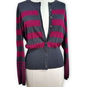 Cardigan Gray Pink Silver buttons Chelsea & Theodore MP